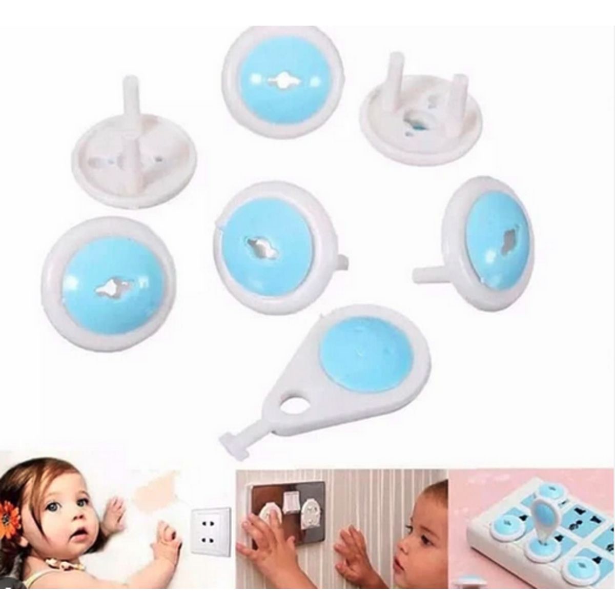 GENERICO - Set 6 Unds protector enchufe protección bebes