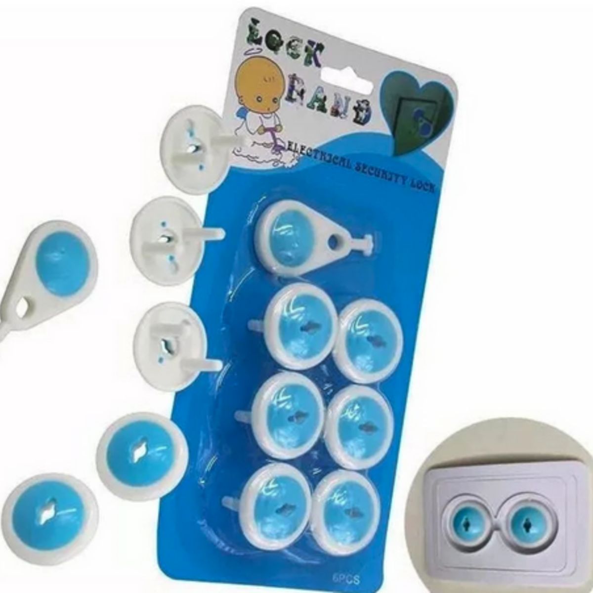GENERICO - Set 6 Unds protector enchufe protección bebes