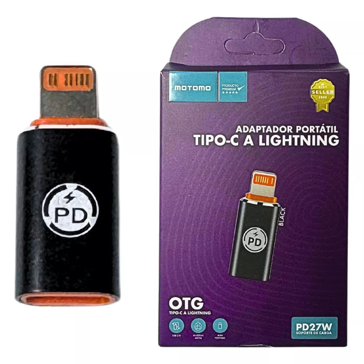 MOTOMO - Adaptador OTG Para Cable C A Lightning 27W Datos Carga