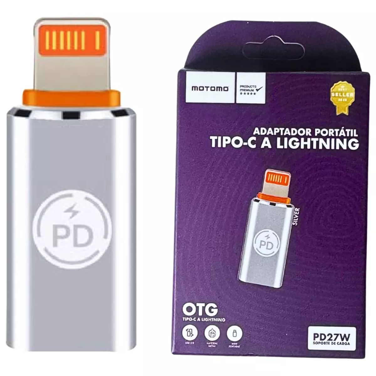 MOTOMO - Adaptador OTG Para Cable C A Lightning 27W Datos Carga