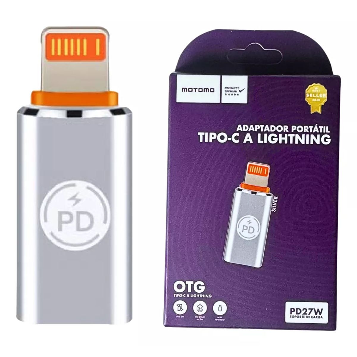 MOTOMO - Adaptador OTG Para Cable C A Lightning 27W Datos Carga