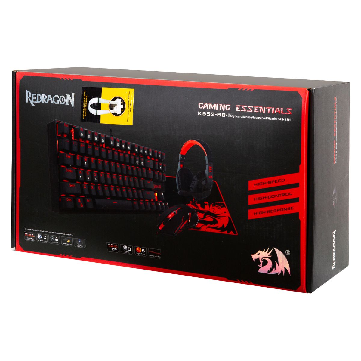 REDRAGON - K552-BB-2-SP 4IN1 COMBO: K552-SP+M601+H120+P001 Open box
