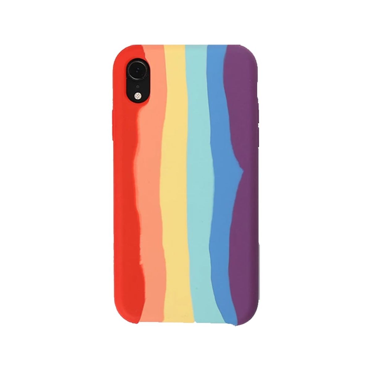 GENERICO - Carcasa de Silicona Para iPhone XR Arcoiris Rojo