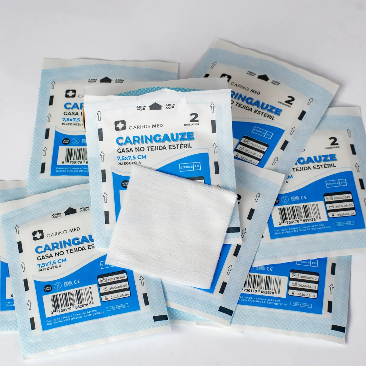 GENERICO - Gasa Estéril No Tejida 5x5 Cm. Caja X 50 Sobres. 2 Un. Sobre