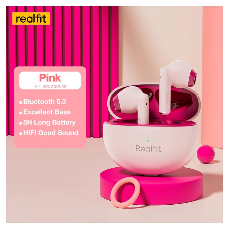 GENERICO - Audífonos Inalámbricos Realfit F3 Tws Anc Rosa Vino