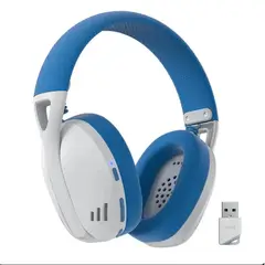 REDRAGON - H848B AUDIFONO IRE WIRELESS TRIPLE CONEXION WHITE-BLUE - Gris OPEN BOX
