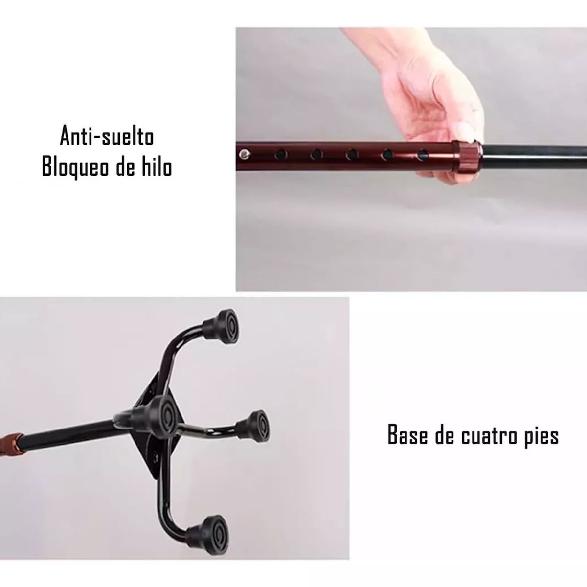 GENERICO - Bastón 4 Patas Cuadruple Ortopedico Regulable