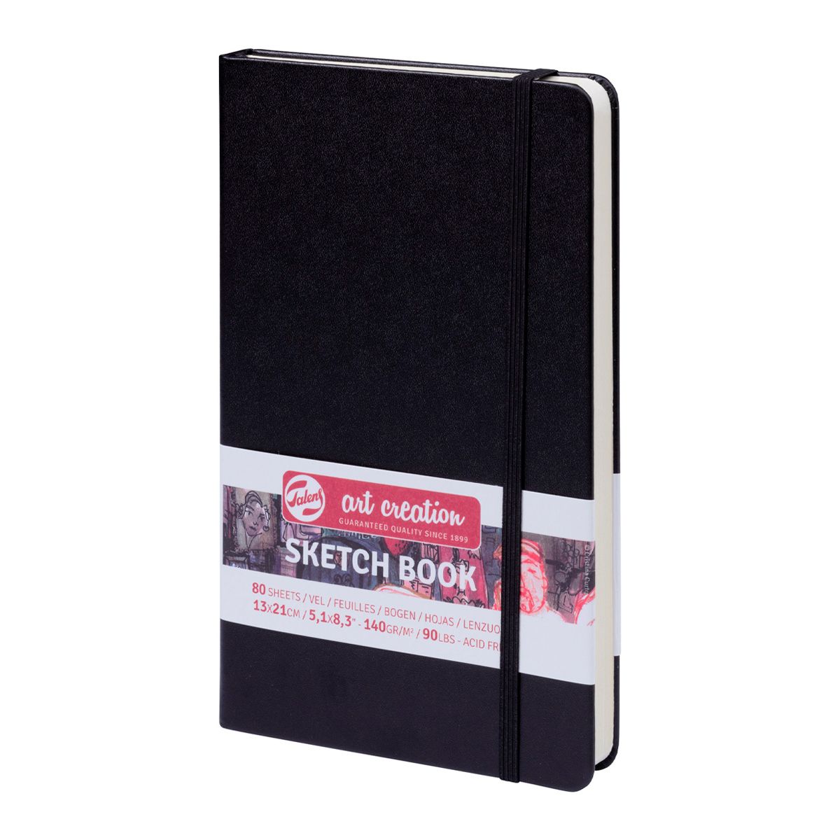 ART CREATION - Libreta Sketchbook Negra 140grs 80hjs - 13x21