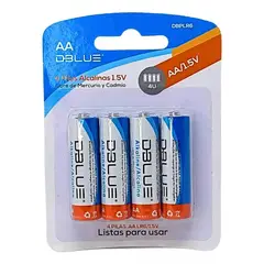 DBLUE - Pilas AA Alcalinas 1.5V Blister De 4 Unidades LR6/1.5V