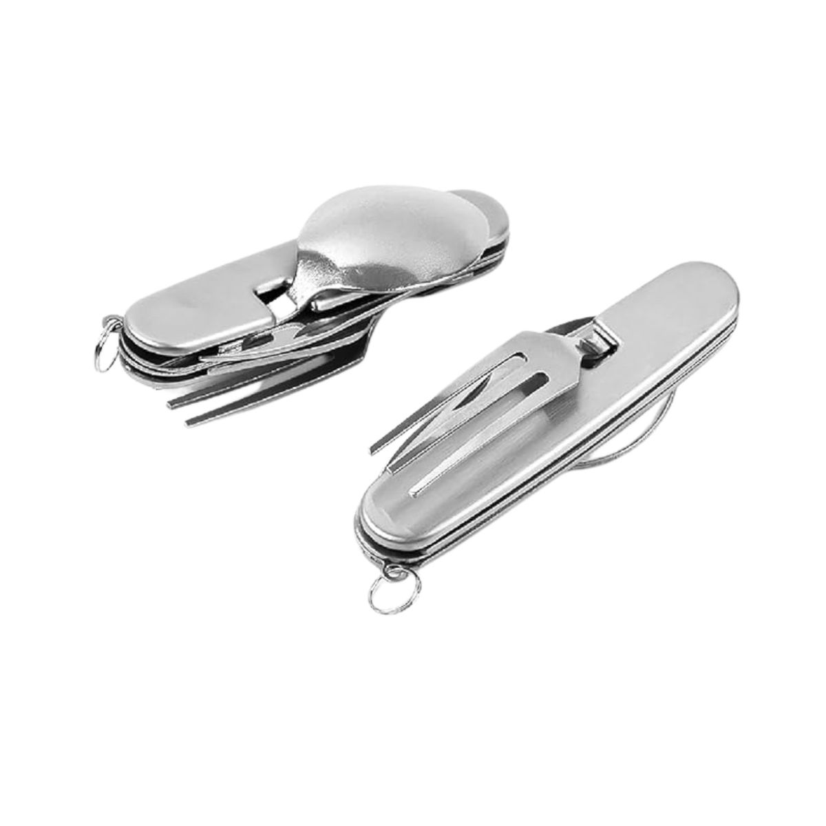 GENERICO - Cubierto Tactico 4 En 1 Acero Inoxidable Camping