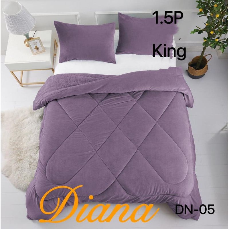 ANGELES DEL HOGAR - COBERTOR PLUSH CON CHIPORRO LISO KING PURPURA