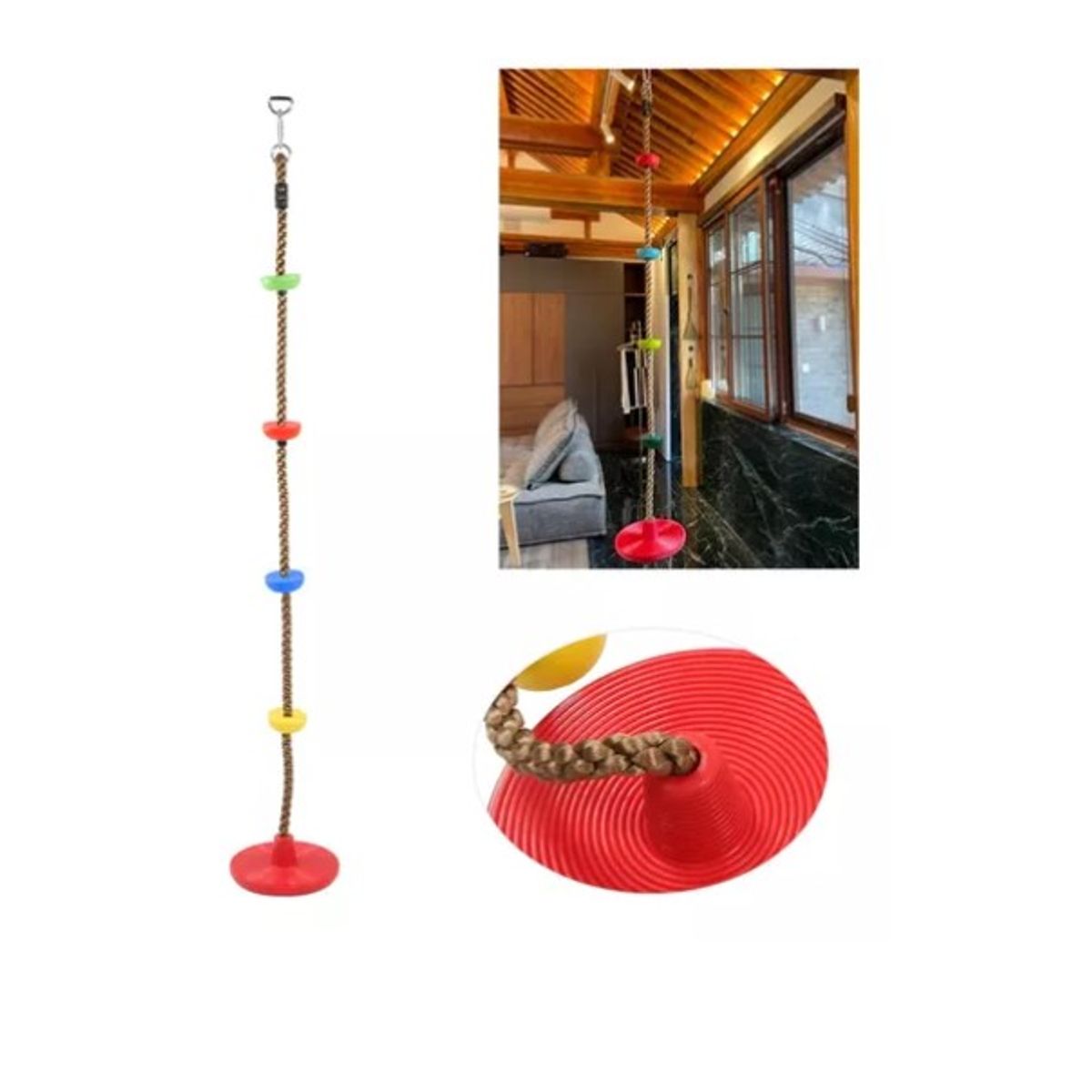 OFERTABKN - Columpio Mecedor Cuerda Escalada Multicolor Niños