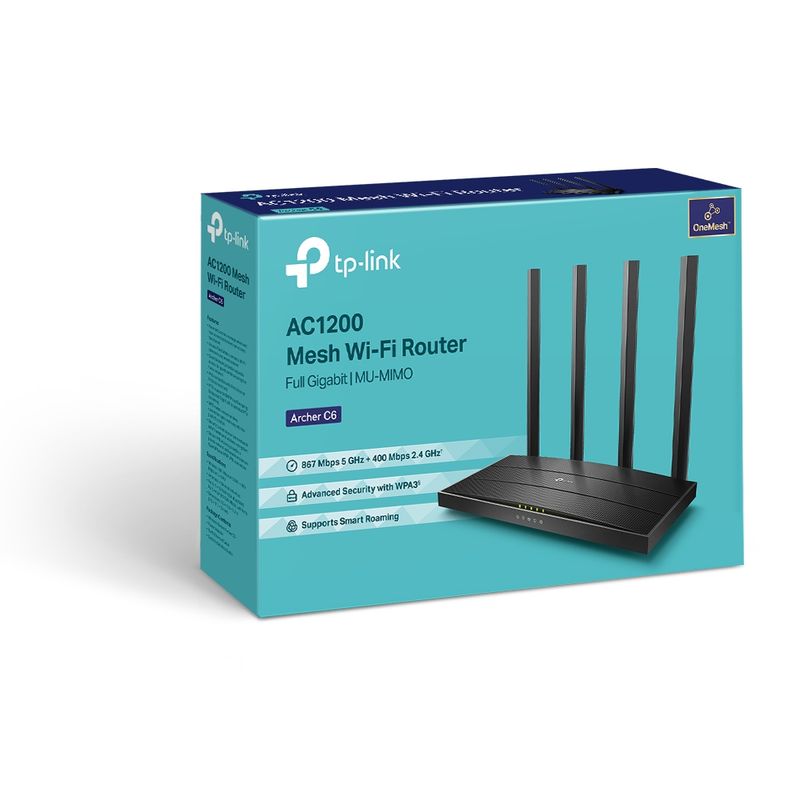 TP LINK - ROUTER GIGABIT INALÁMBRICO MU-MIMO AC1200 ARCHER C6 TPLINK OPEN BOX