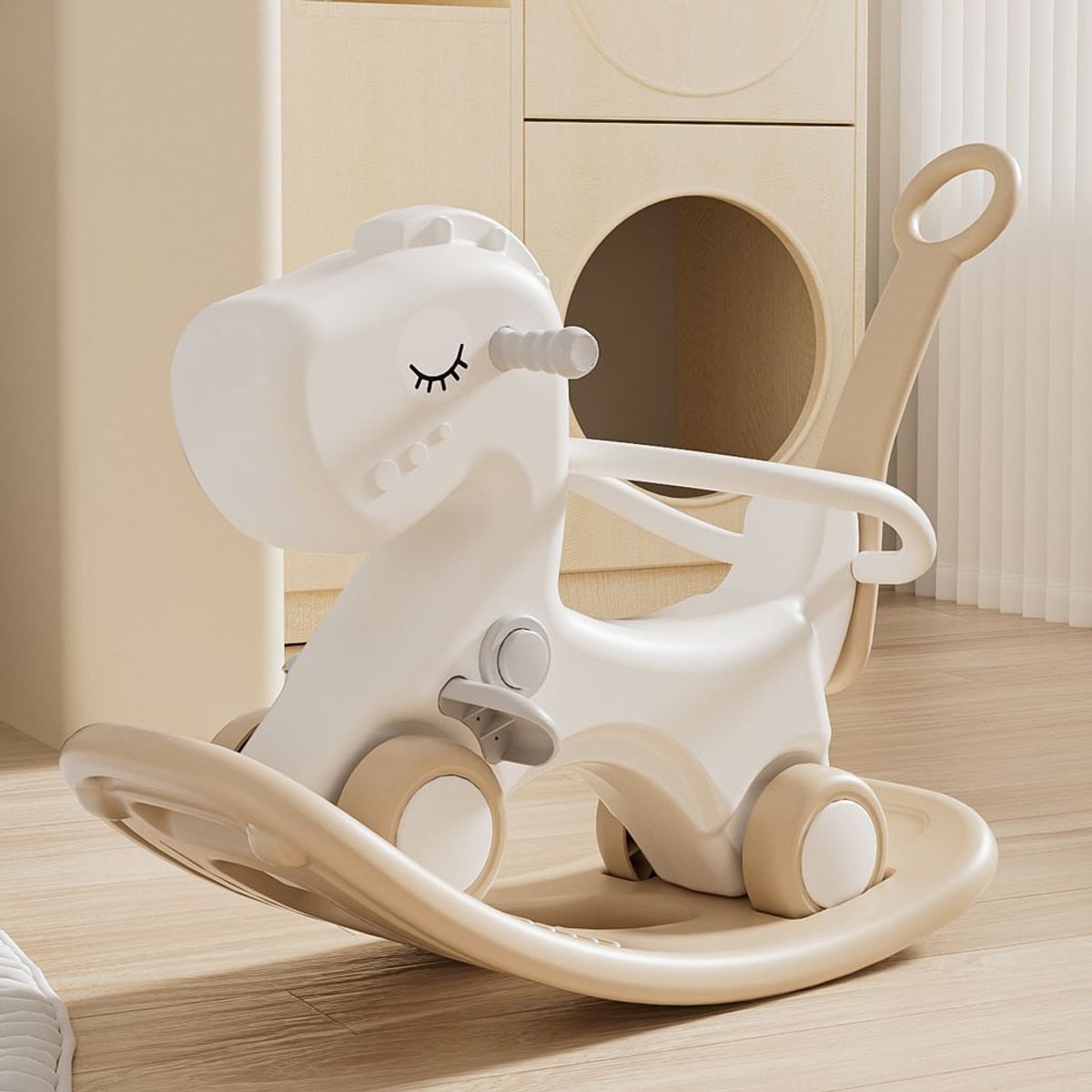 BEBECO - Pony color Blanco con Beige