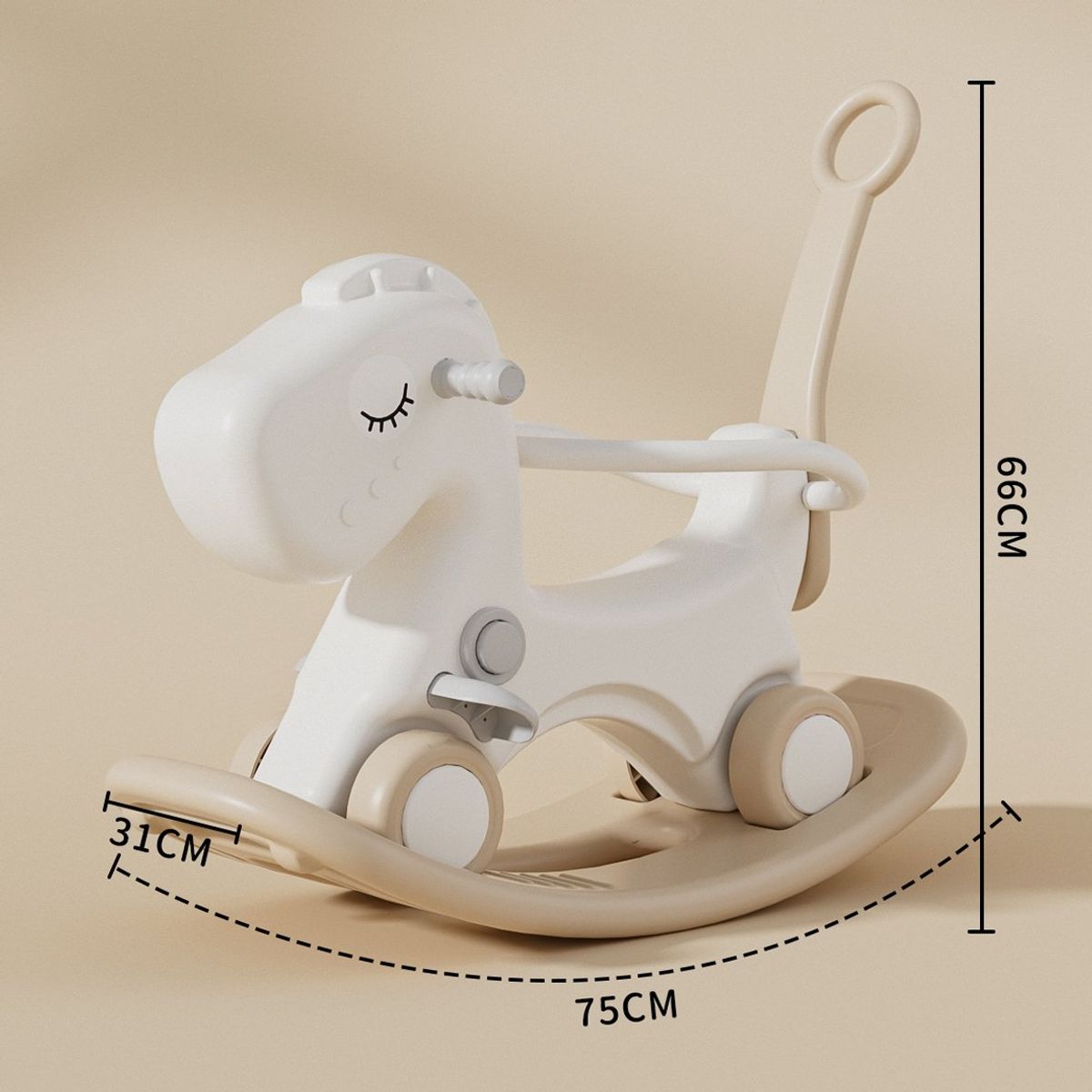BEBECO - Pony color Blanco con Beige