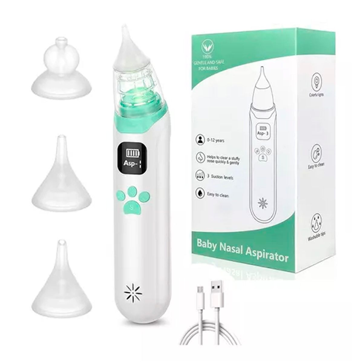 OFERTABKN - Aspirador Nasal Para Bebe Saca Mocos Electrico Limpiador