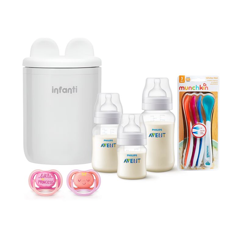INFANTI - Set Bebé Calentador Mamaderas Avent Chupetes y Cucharas
