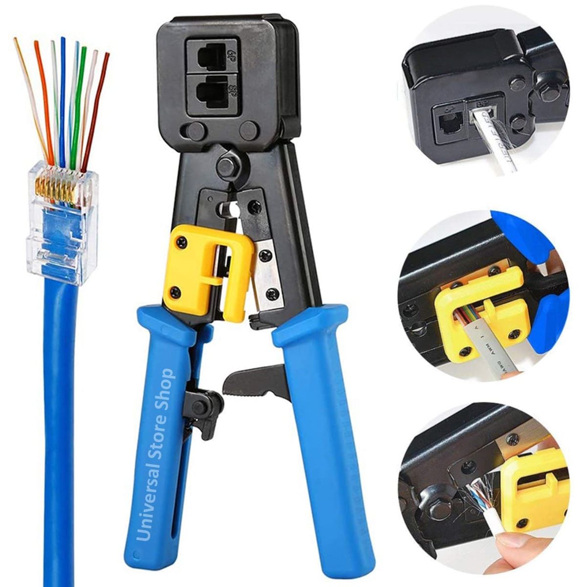 GENERICO - Crimpeadora Ez Rj45 Prensa Anticorte Pinza Pass Thru