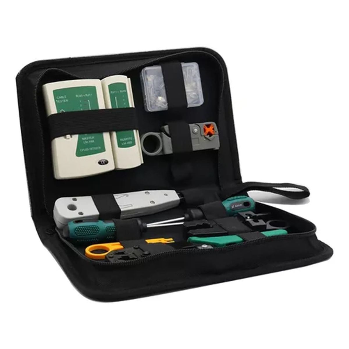 GENERICO - Crimpeadora Rj45 Tester Probador Cable Conectores Redes