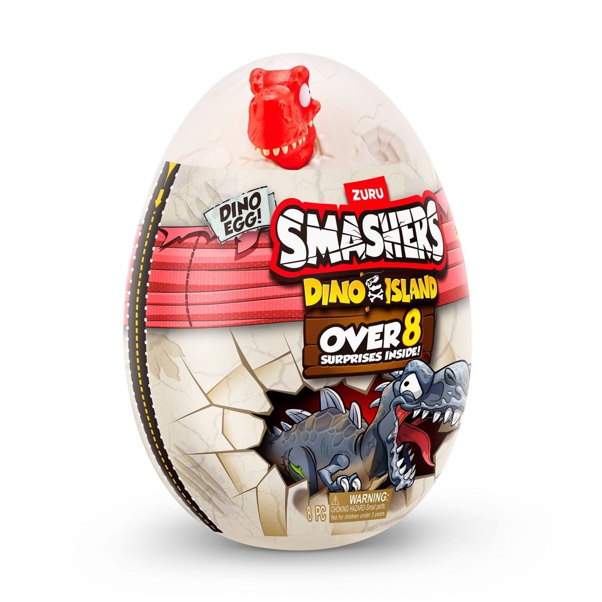 SMASHERS - Mini huevo SMASHERS Dino Island rojo con sorpresas