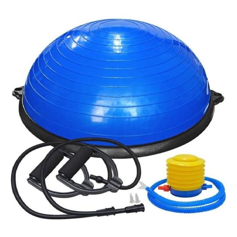 GENERICO - Balón Bosu de 60 cm con Ligas, Inflador y Antideslizante