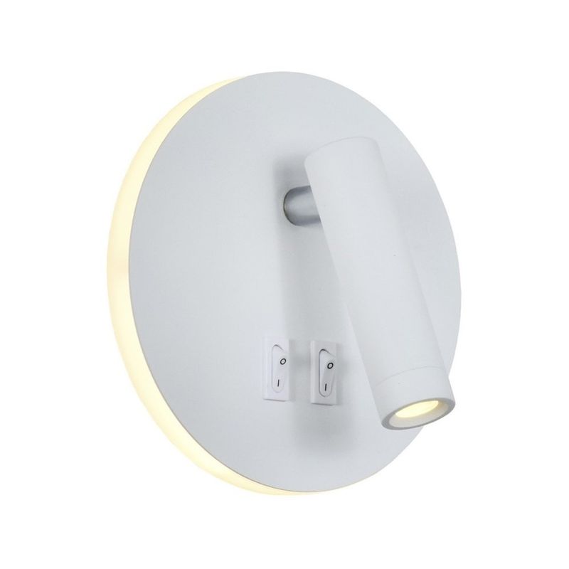 HB LEDS - Apliqué Lector LED Round 3W+8W Blanca - Luz Cálida
