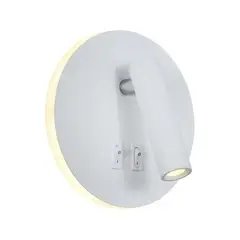 HB LEDS - Apliqué Lector LED Round 3W+8W Blanca - Luz Cálida