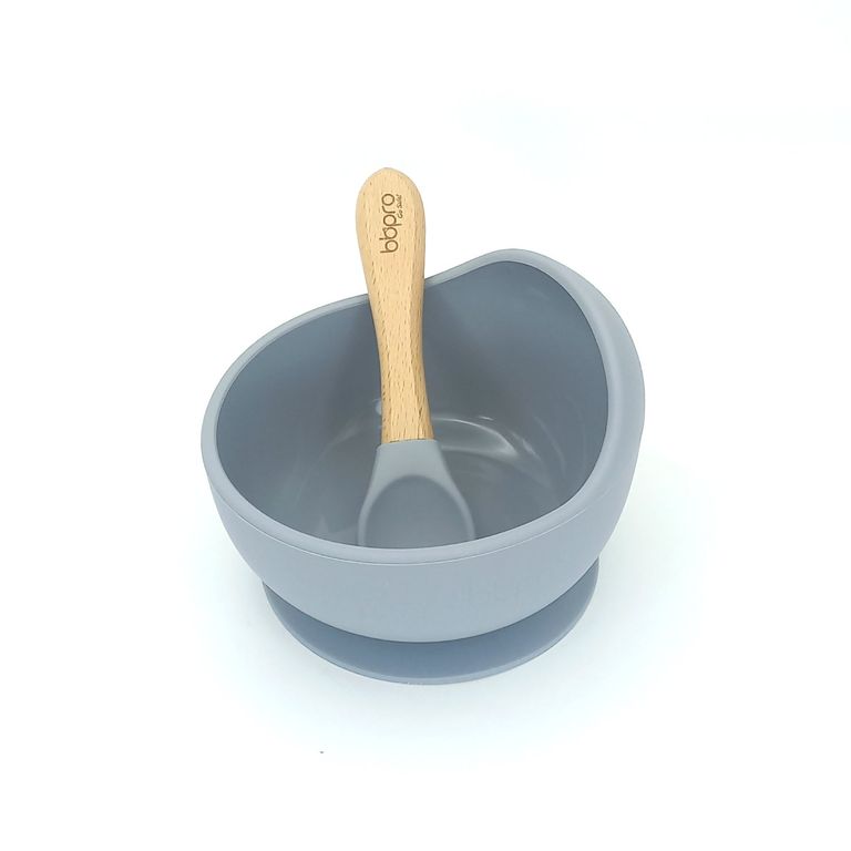 Plato Antideslizante con Cuchara Ideal para Pequenos