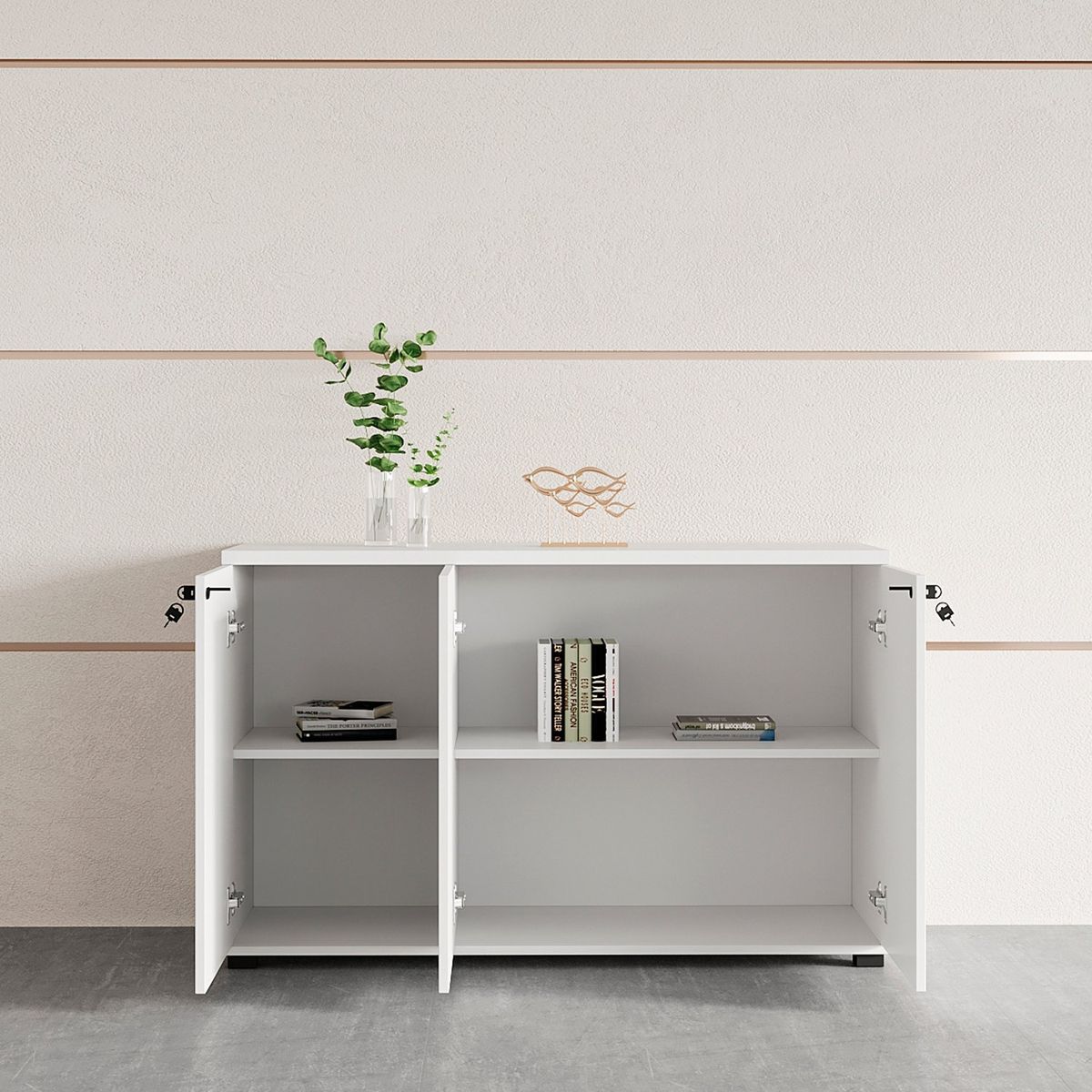 FORM OFFICE - Gabinete Bajo 3 Puertas 120 Blanco Form