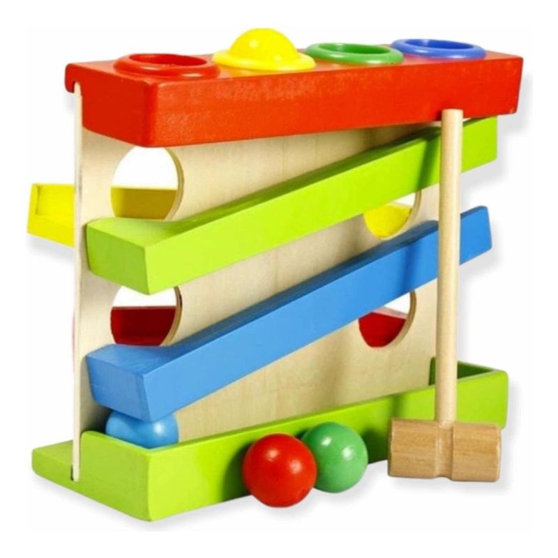 GENERICO - Cascada de Pelotas de Madera con Martillo Educativo  