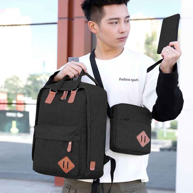 GENERICO - Mochila Hombres Y Mujeres Carga Usb Para Auriculares 3 Pcs