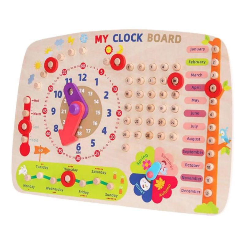 GENERICO - Reloj Didáctico Montessori con Clima y Actividades para Niños