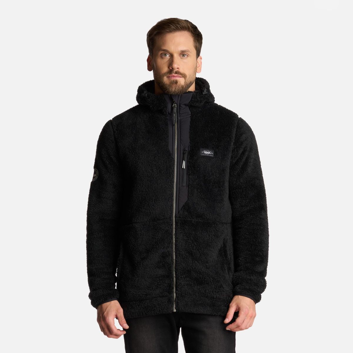 LIPPI - Polar Hombre Bear Shaggy-Pro Hoody Jacket Negro Lippi