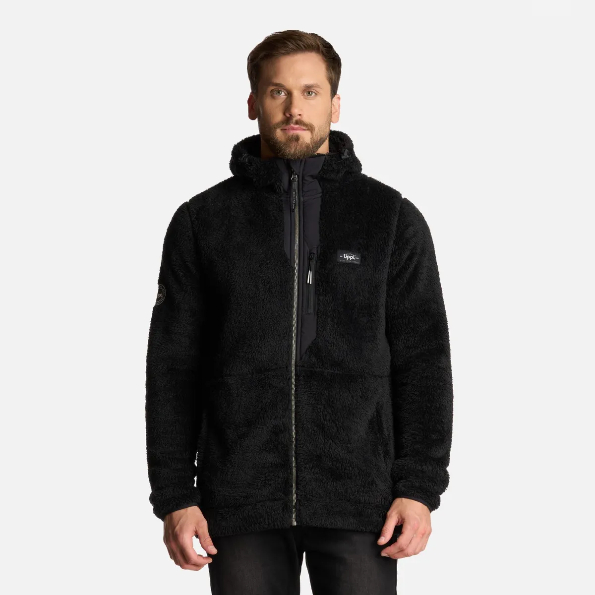 LIPPI - Polar Hombre Bear Shaggy-Pro Hoody Jacket Negro Lippi
