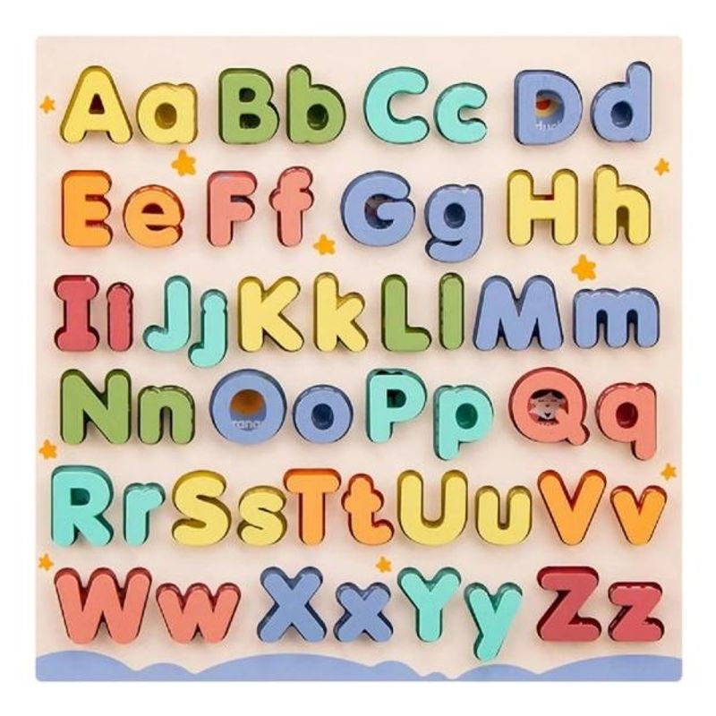 GENERICO - Tablero de Madera para Aprender Letras y Colores Infantil
