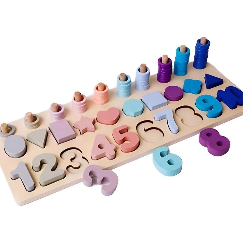 GENERICO - Juego Didáctico de Madera: Clasificación y Apilamiento