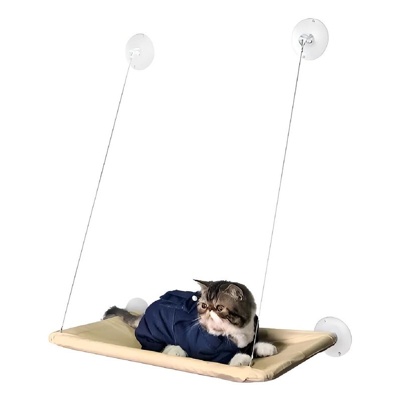 GENERICO - Hamaca Elevada para Gatos con Ventosas y Funda Lavable