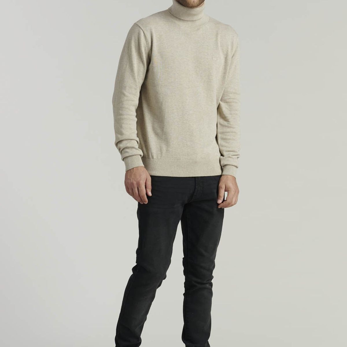 FEROUCH - Sweater Turtle Neck F Smart Casual Beige Ferouch