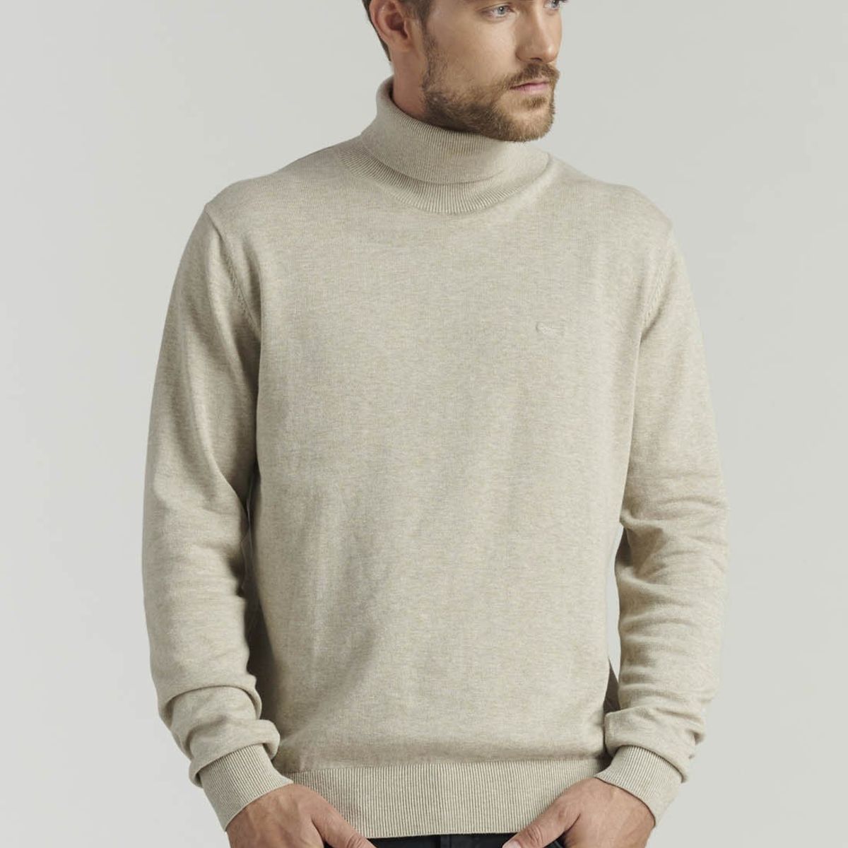 FEROUCH - Sweater Turtle Neck F Smart Casual Beige Ferouch