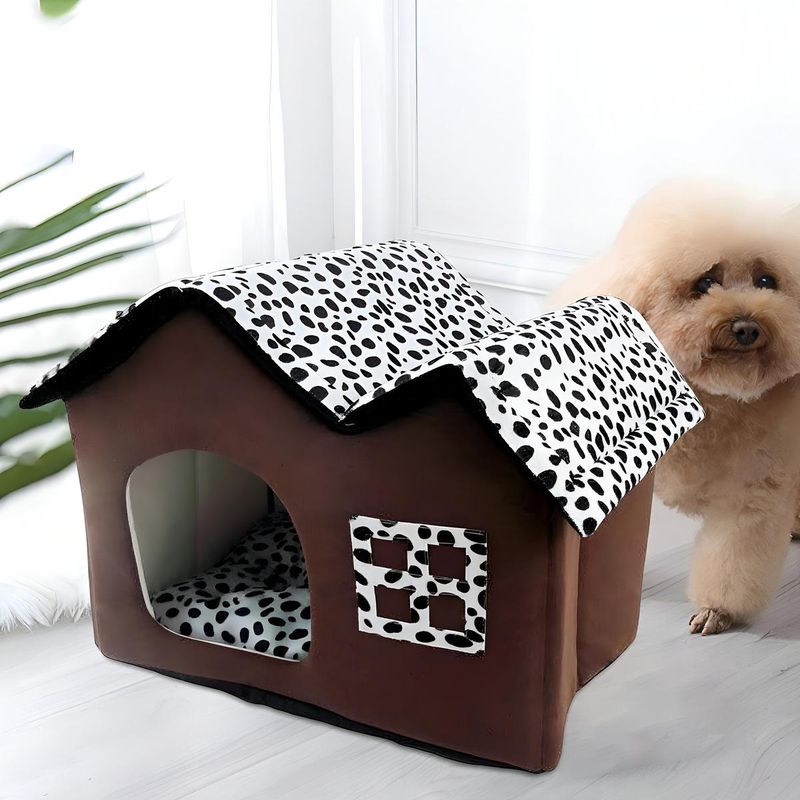 GENERICO - Casa Cama Acogedora para Perros y Gatos Pequeños en Felpa