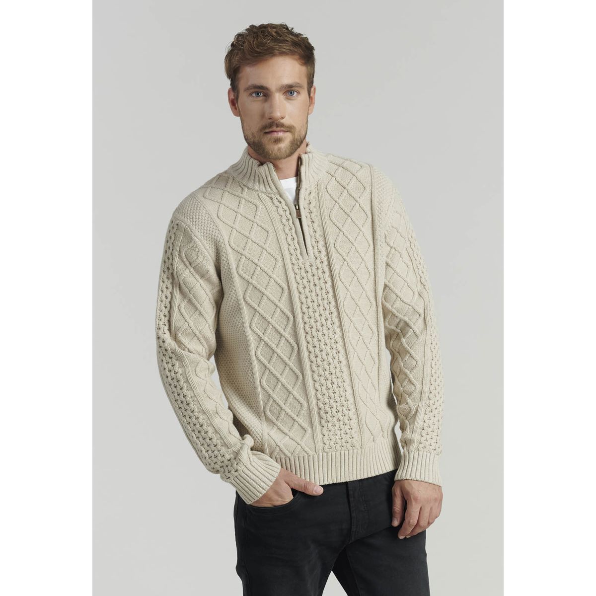 FEROUCH - Sweater Cambridge F Fr Beige Ferouch