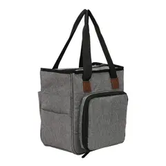 GENERICO - Bolso Gris para Tejer y Organizar Palillos y Lanas