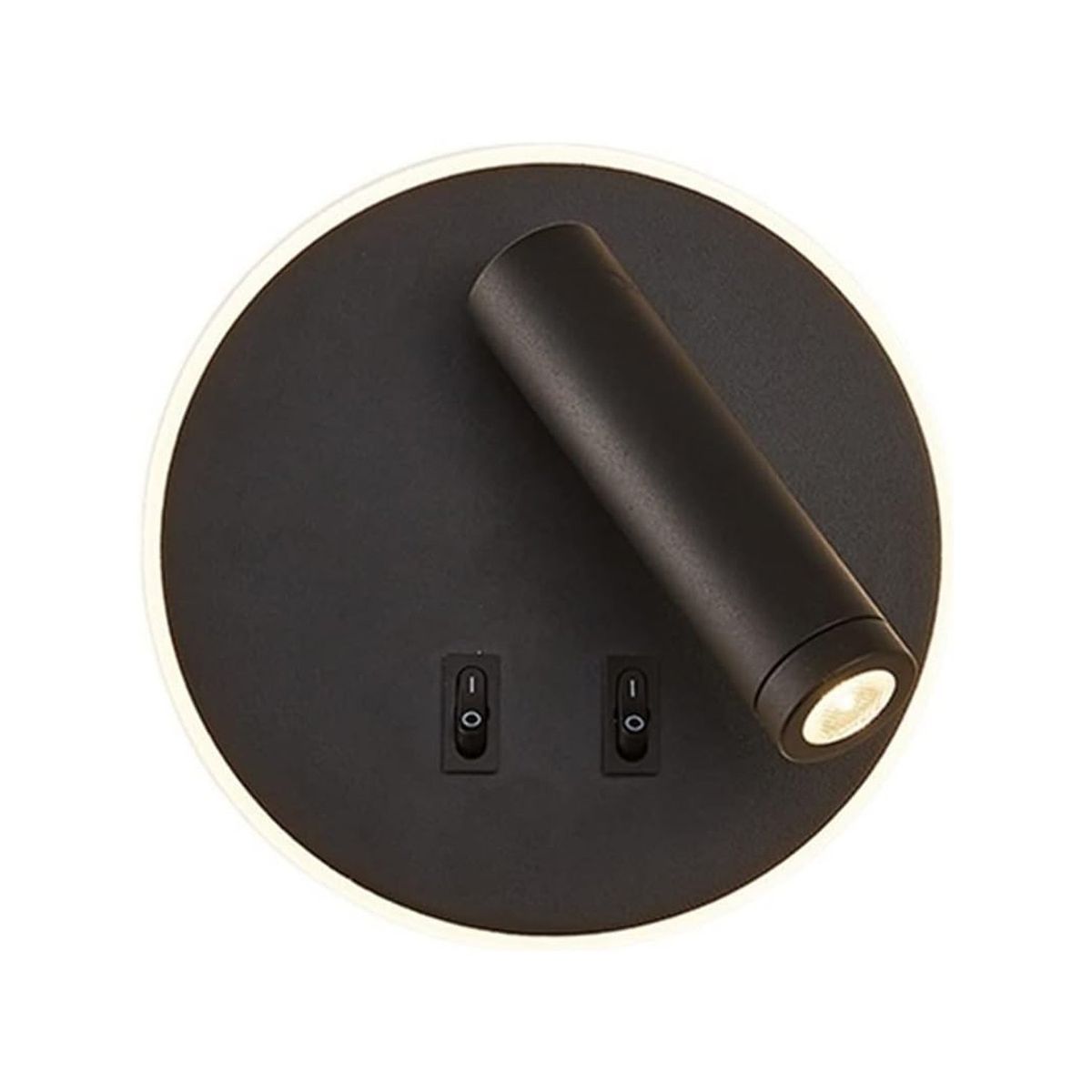 HB LEDS - Apliqué Lector LED Round 3W+8W Negro - Luz Cálida