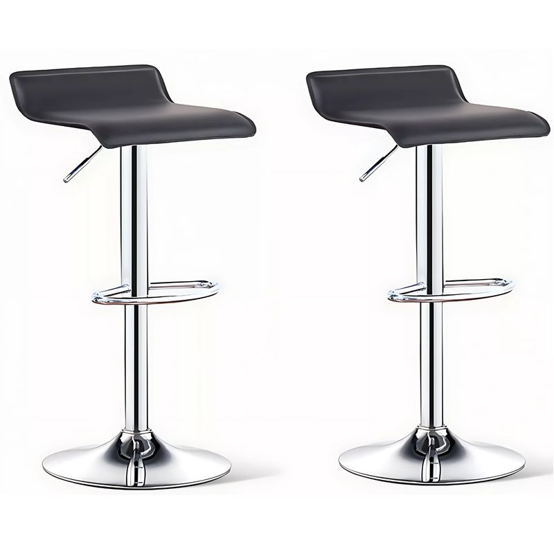 GENERICO - Pack x2 Silla Bar Altura Ajustable con Reposapiés Negro