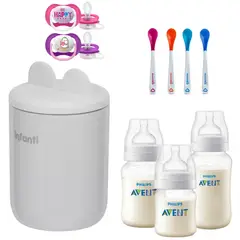 INFANTI - Set Bebé Calentador Mamaderas Avent Chupetes y Cucharas