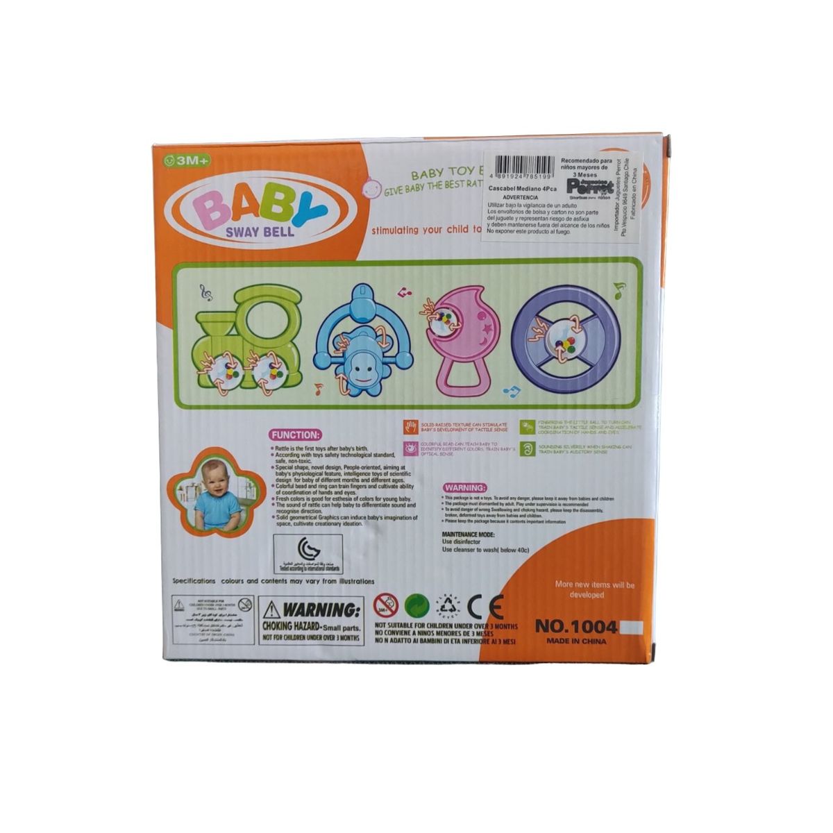 GENERICO - Set 4 Cascabeles En Caja Juguetes Perrot