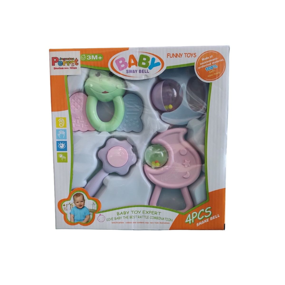 GENERICO - Set 4 Cascabeles En Caja Juguetes Perrot