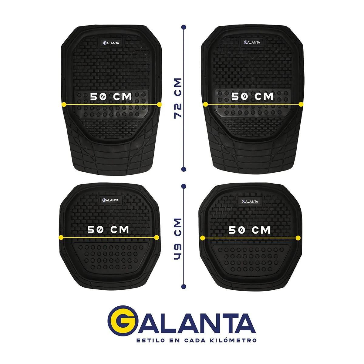 GALANTA - Alfombra 4 Piso de Goma Auto Suv Galanta Universal Ajustable