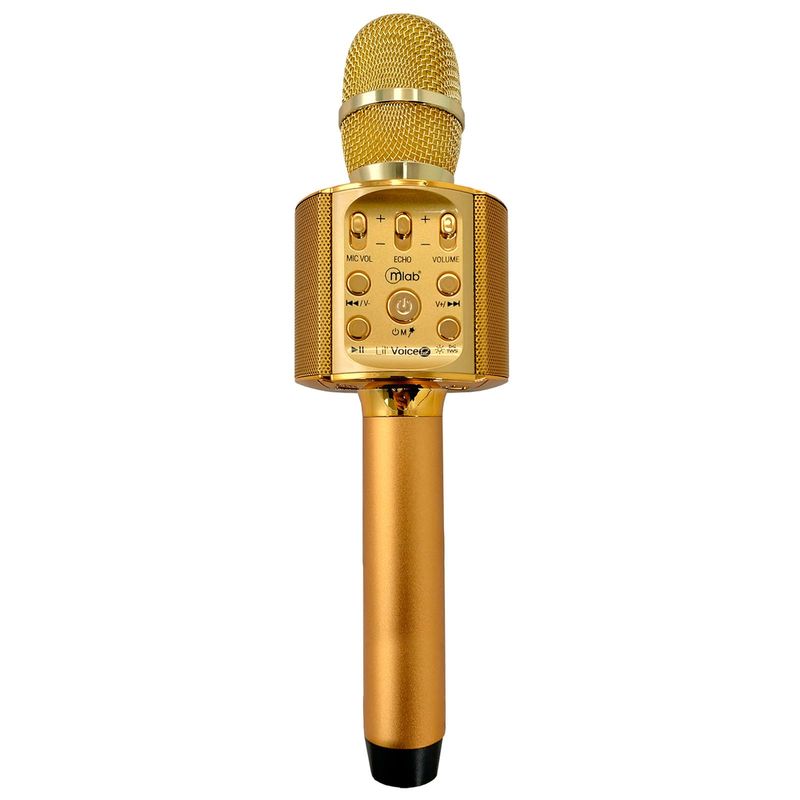 MICROLAB - Microfono Inalambrico Karaoke Bluetoth Con Parlante Microlab Dorado