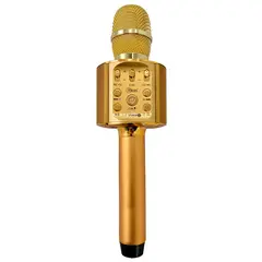 MICROLAB - Microfono Inalambrico Karaoke Bluetoth Con Parlante Dorado